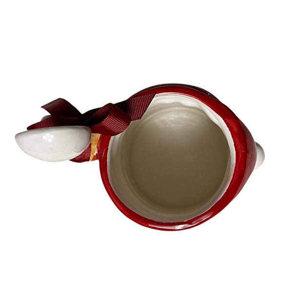 New Holiday Time 100% Earthenware Santa Claus & Stirring Spoon Mug Set - Picture 6 of 11